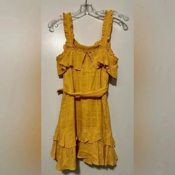 Here comes the sun mustard sleeveless dress size M - Picture 5 of 7